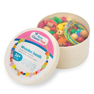 Lacing beads - 230 pieces and 4 cords